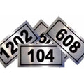 Kit 16 Placas Apartamento Prata Com Algarismos Pretos