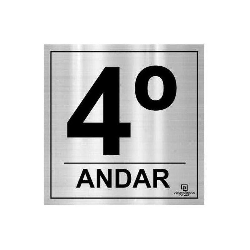 Placa Identificação Prédio Prata E Preto