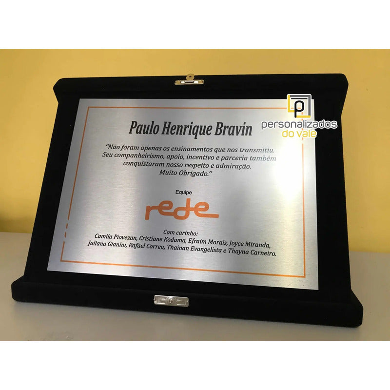 Placa De Homenagem Personalizada - Personalizados Do Vale