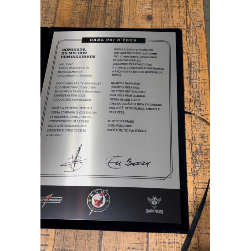 Placa 30x20 Com Capa De Veludo