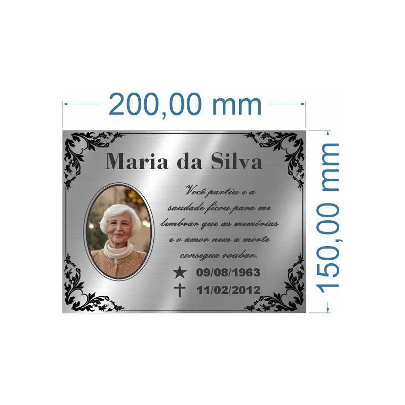 Placa Personalizada P/ Túmulo Com Foto Colorida