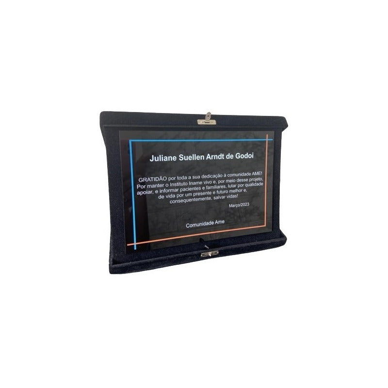 Placa De Homenagem Agradecimento Gratificação Personalizada