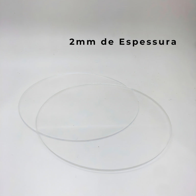 Kit 10 Base Redonda Acrílico Transparente 14cm Para Biscuit