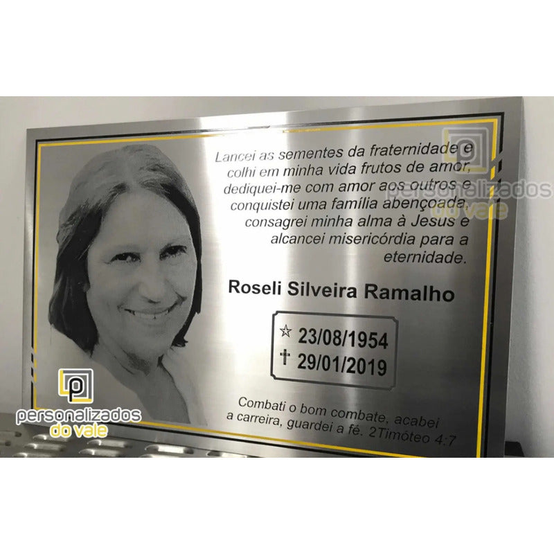 Placa Póstuma Em Inox