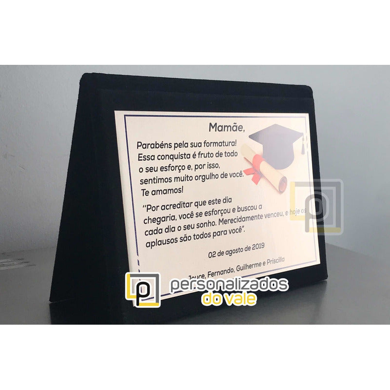 Placa Homenagem / Formatura Estojo Capa 17x12