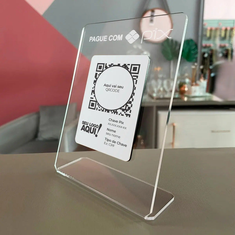 Placa Pix Para Pagamento Qrcode Em Acrílico