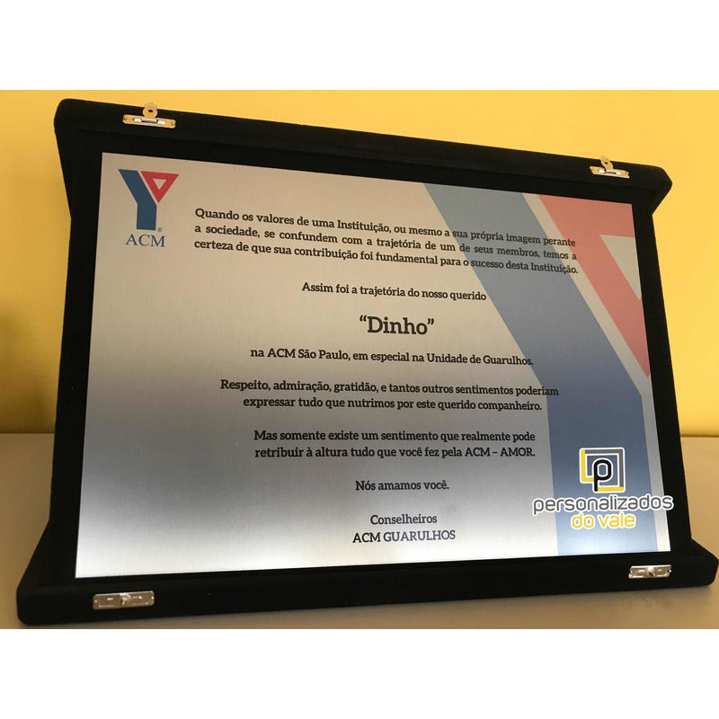Placas De Homenagem 20x30 Com Estojo