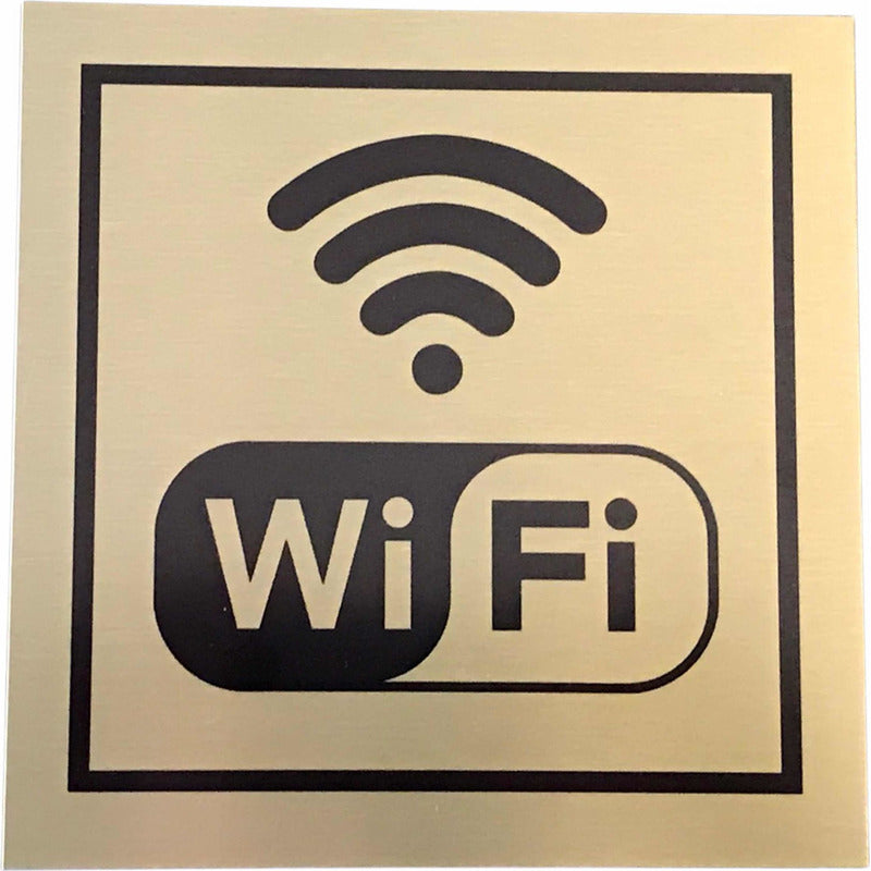 Placa Wifi - Aço Inox Dourada