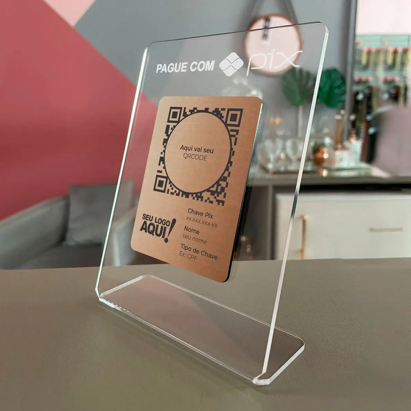 Placa Pix Para Pagamento Qrcode Em Acrílico