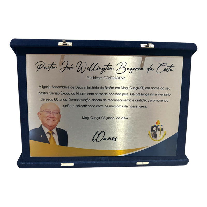 Placa De Homenagem - Envio Imediato