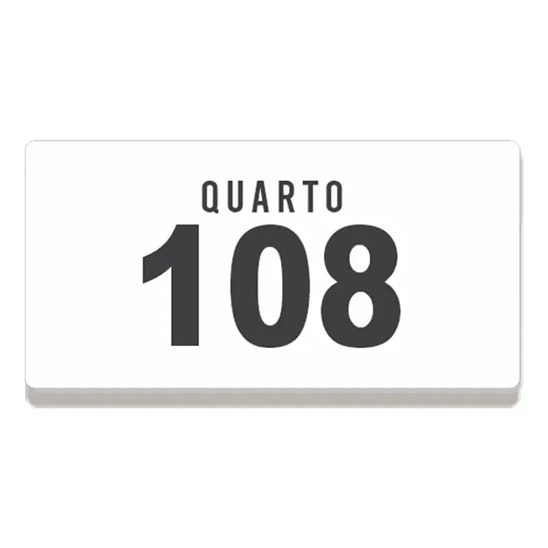 Placa Acrílico Personalizada Porta Quarto Hotel Pousada 4un
