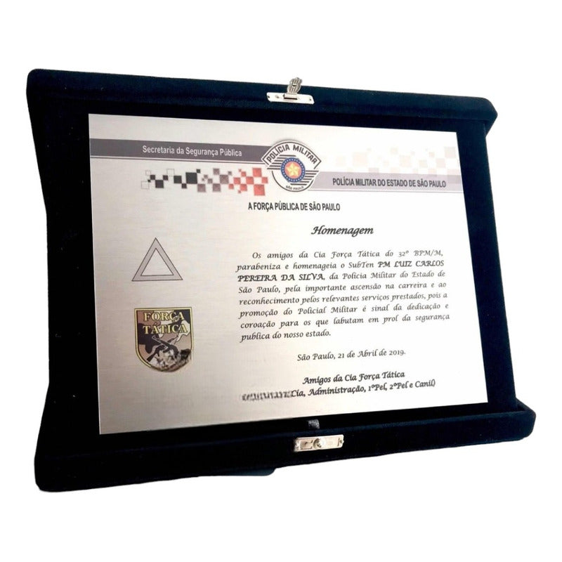 Placa Homenagem Polícia Retangular