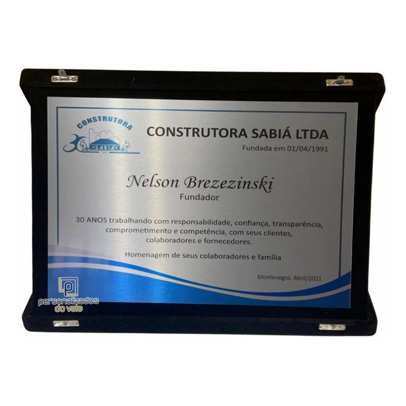 Placa De Reconhecimento 20x30