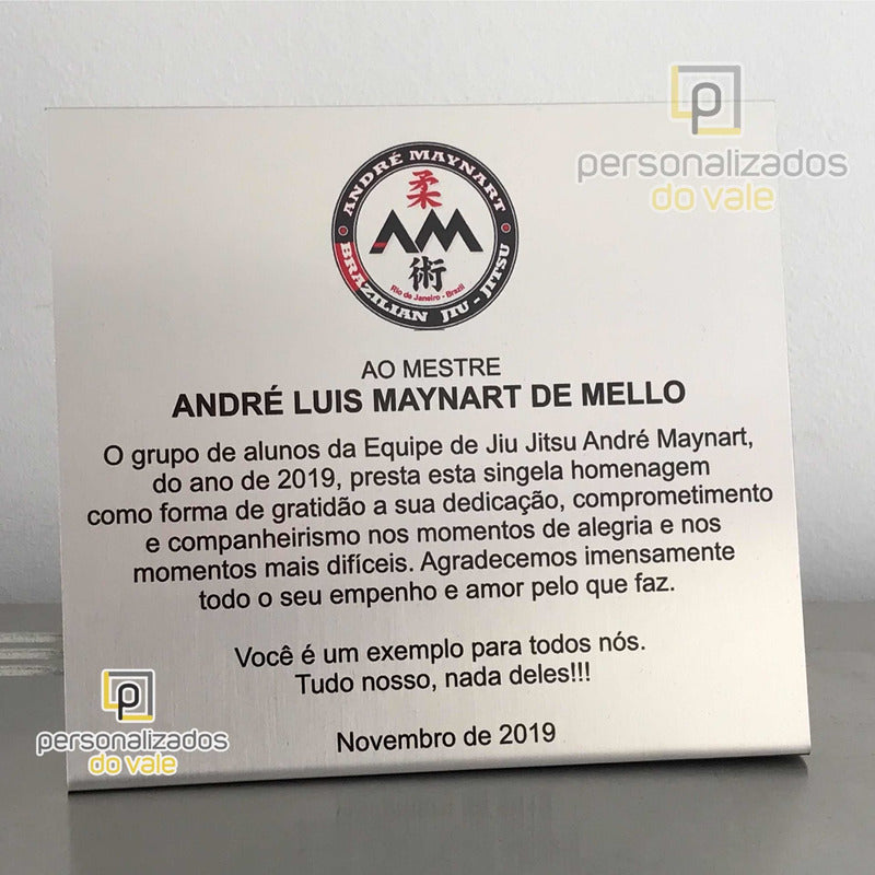 Placa De Homenagem Em Inox