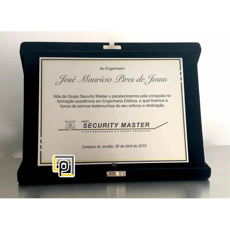 Placa De Homenagem Com Estojo