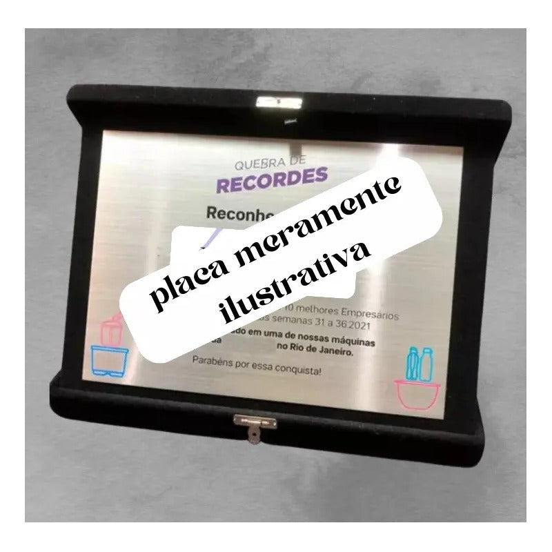 Estojo De Veludo P/placa De Homenagem 21x15 C Aba - Preto