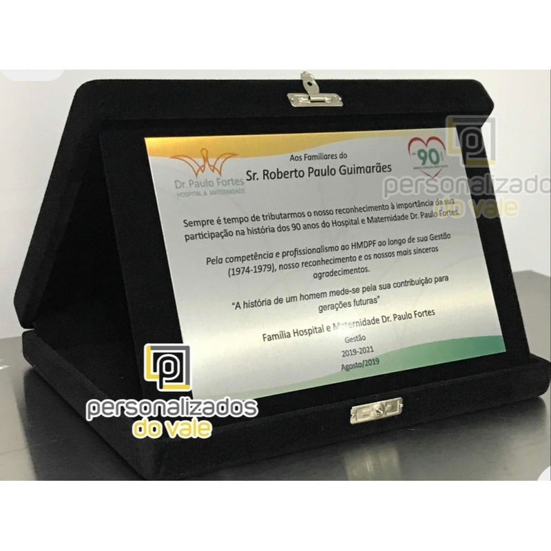 Placa De Homenagem Aço Escovad 15x10