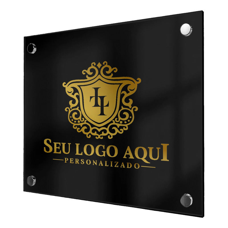 Placa Personalizada Logo Marca Em Acrílico 40 X 40 Cm