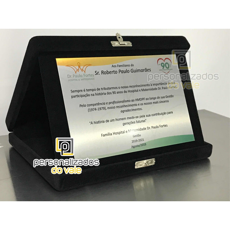 Placa De Homenagem Aço Inox Escovado , Formatura