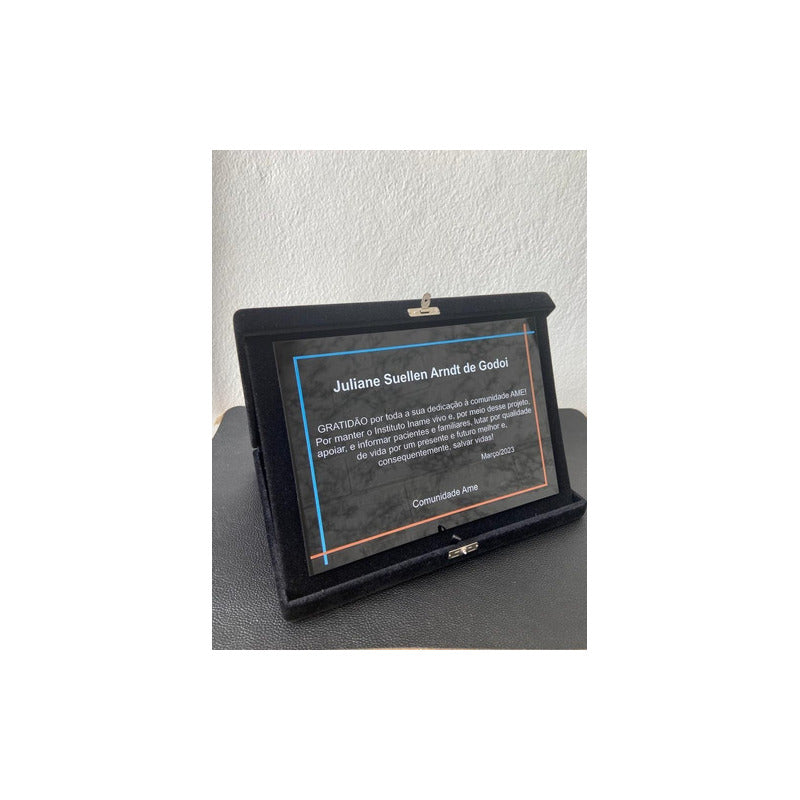 Placa De Homenagem Agradecimento Gratificação Personalizada