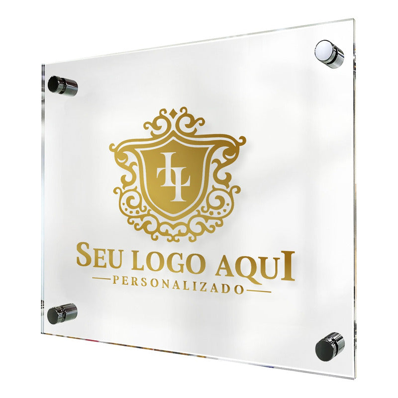 Placa Personalizada Logo Marca Em Acrílico 40 X 40 Cm