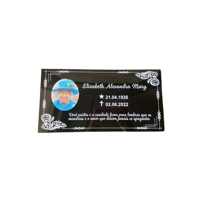 Placa Túmulo Jazigo Lápide Cemitério Acrílico Foto Impressão