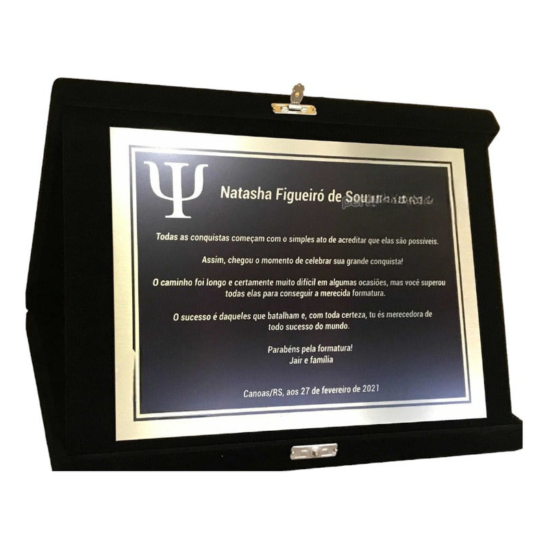 Placa De Homenagem Dourada