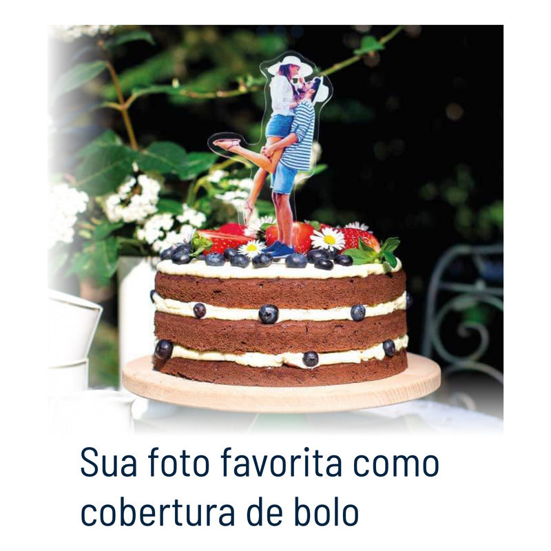 Topo De Bolo Personalizado Branco Noivinhos