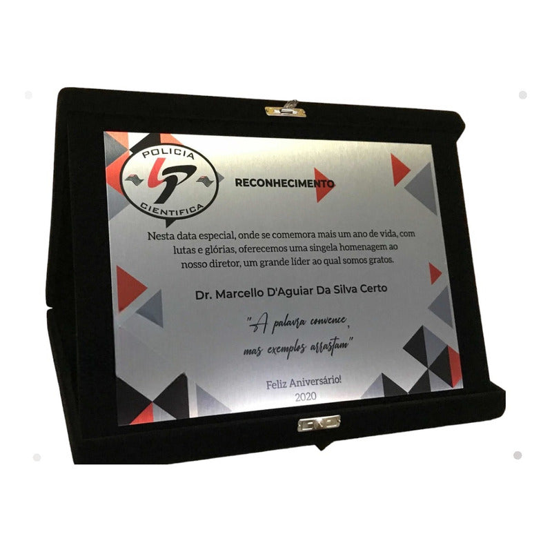 Placas De Homenagem 20x30 Com Estojo