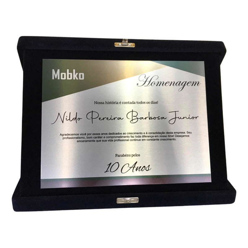 Placa De Homenagem Em 3hs -( Leia A Descrição ) Homenagem