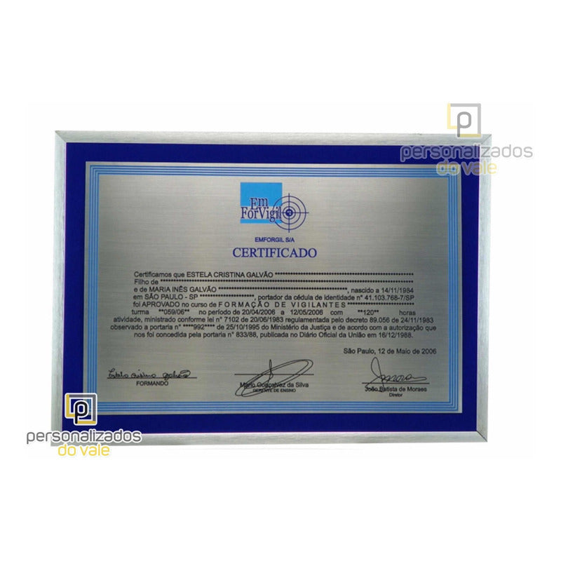 Diploma Em Inox