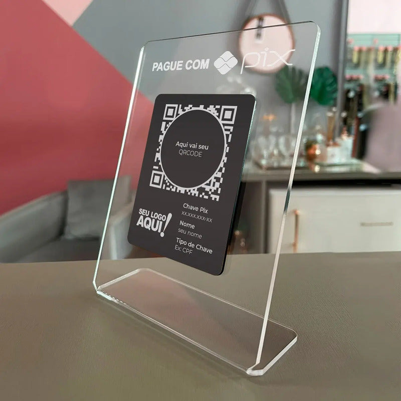 Placa Pix Para Pagamento Qrcode Em Acrílico