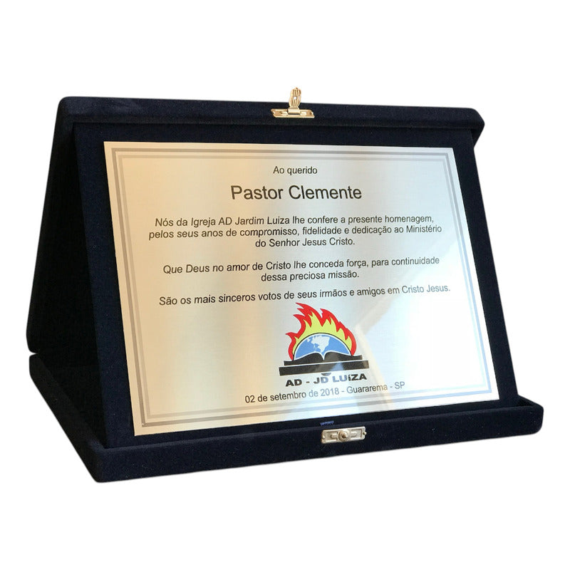 Placa De Homenagem No Quadro Texto Personalizado Com Foto