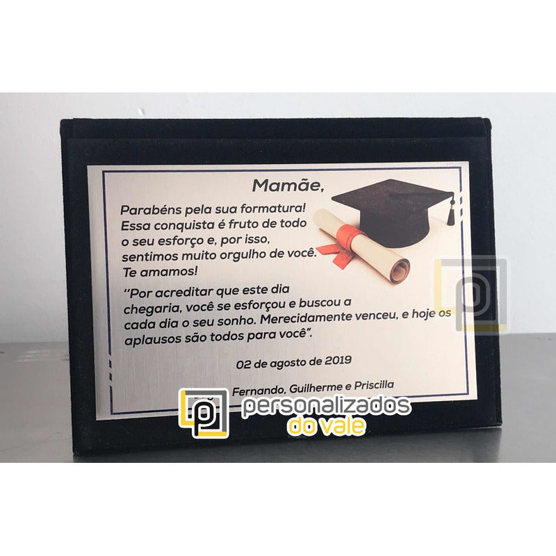 Placa Homenagem / Formatura Estojo Capa 17x12
