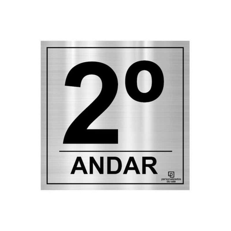 Placa Identificação Prédio Prata E Preto