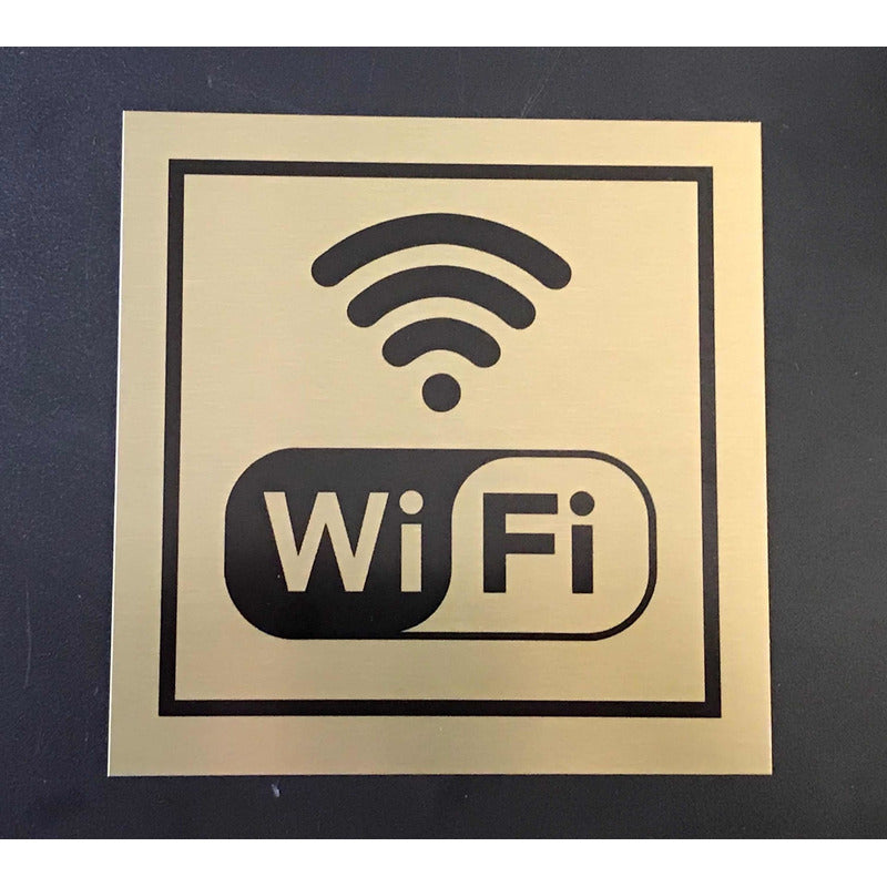 Placa Wifi - Aço Inox Dourada