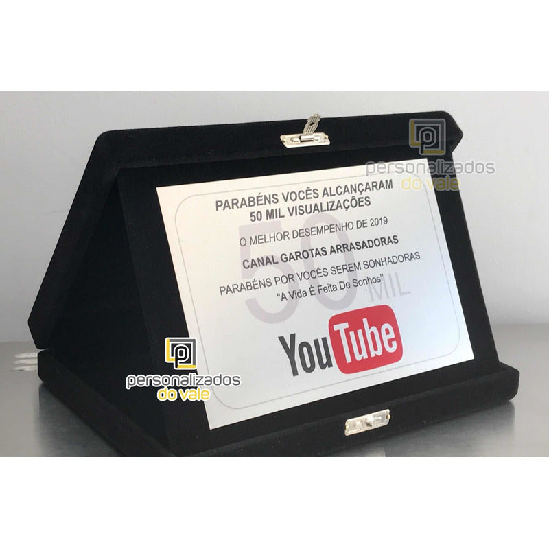 Placa De Homenagem You Tube Placa Comemorativa