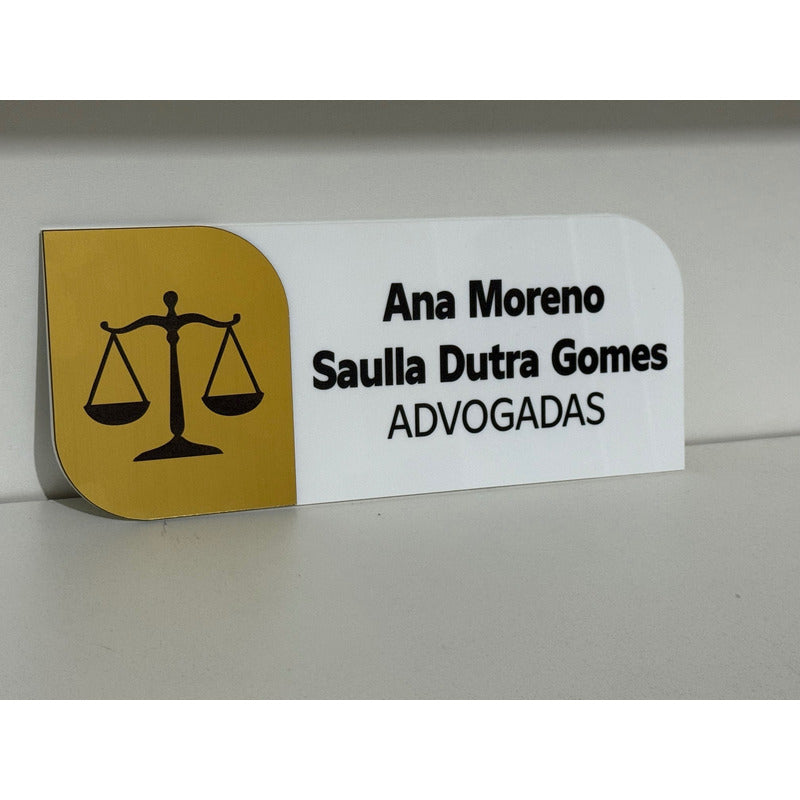 Placa Acrílico Personalizada Porta Consultório Escritório Advogada
