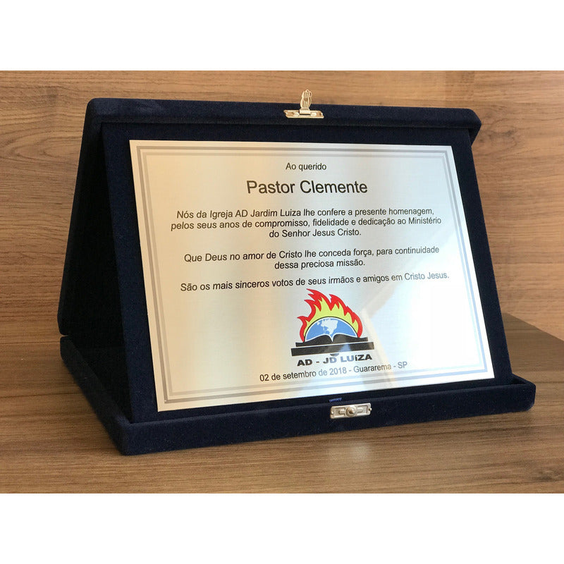 Placa De Homenagem No Quadro Texto Personalizado Com Foto