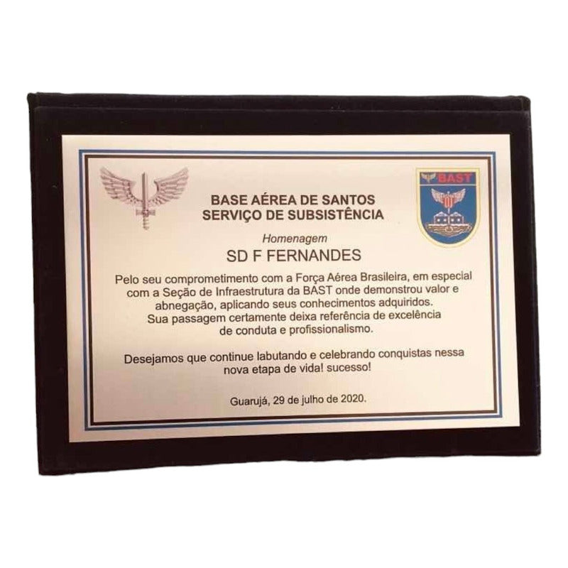 Placa De Homenagem Amigos