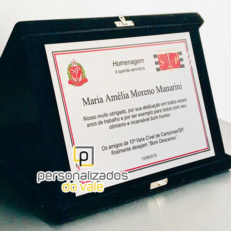 Placa De Homenagem Aposentadoria