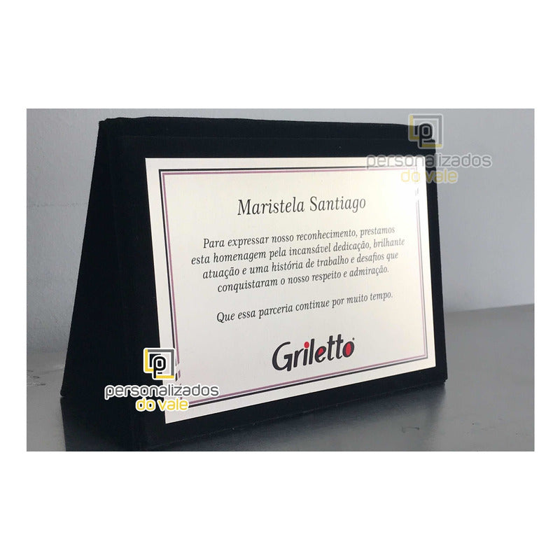 Placa De Homenagem/ Aço Escovado