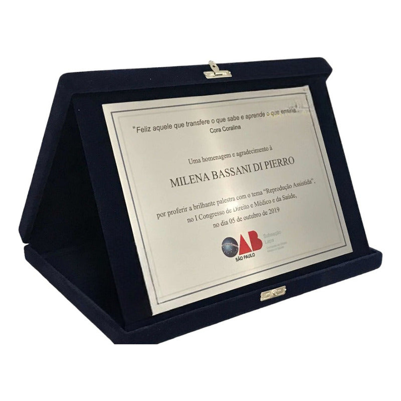 Placa De Homenagem Oab / Advogado