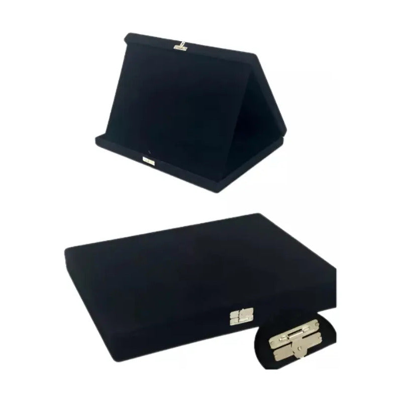 Estojo De Veludo P/placa De Homenagem 21x15 C Aba - Preto
