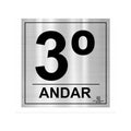 Placa Identificação Prédio Prata E Preto