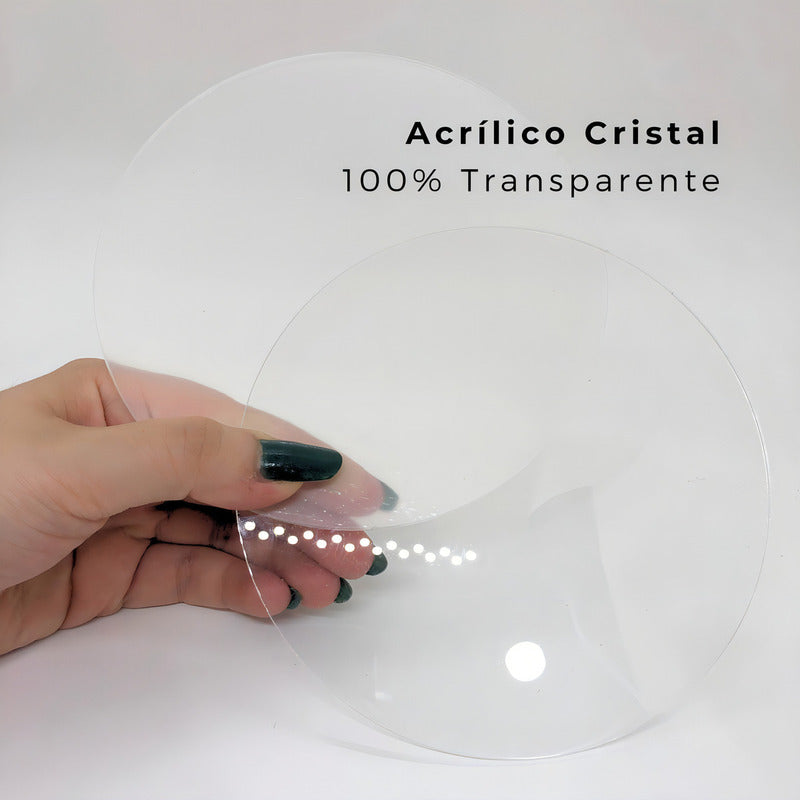 Kit 10 Base Redonda Acrílico Transparente 14cm Para Biscuit