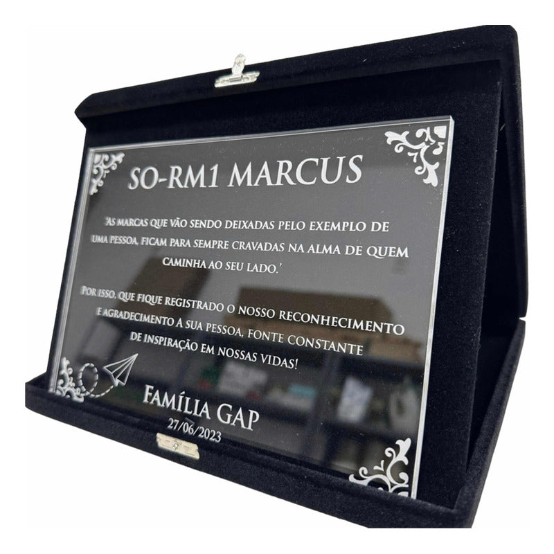 Placa De Homenagem Em Acrílico Placa Acrilico