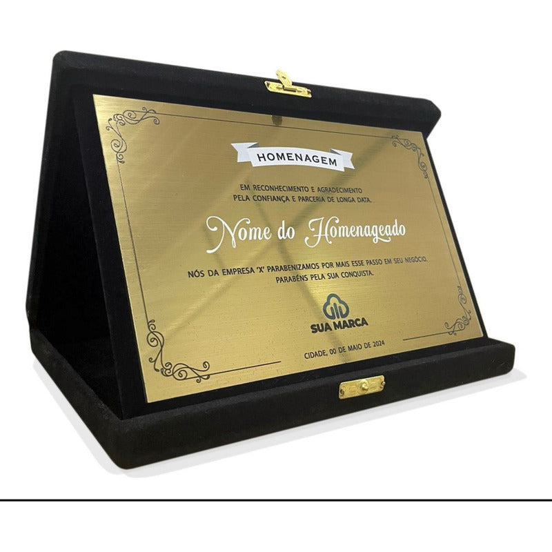 Placa De Homenagem 20x30 Com Estojo