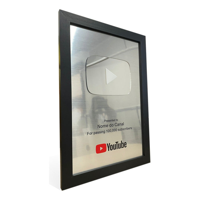 Quadro Placa Youtube Personalizado Inscritos + Nome Do Canal