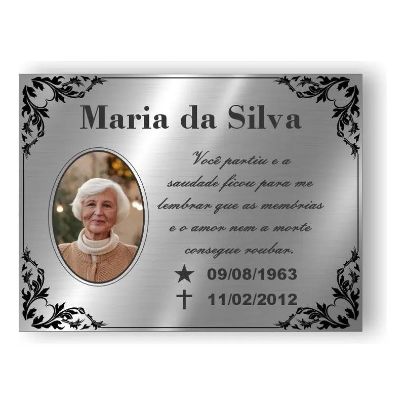 Placa Personalizada P/ Túmulo Com Foto Colorida